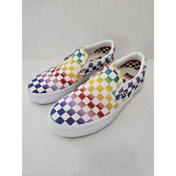Other - Vans Rainbow Checker SKATEboard Classics CUSTOMS Duracap Popcush M 5.5 W 7.5